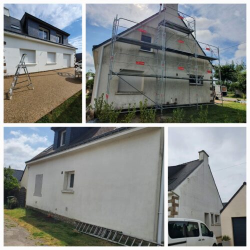 Nettoyage, traitement et mise en peinture d'une maison crac'h